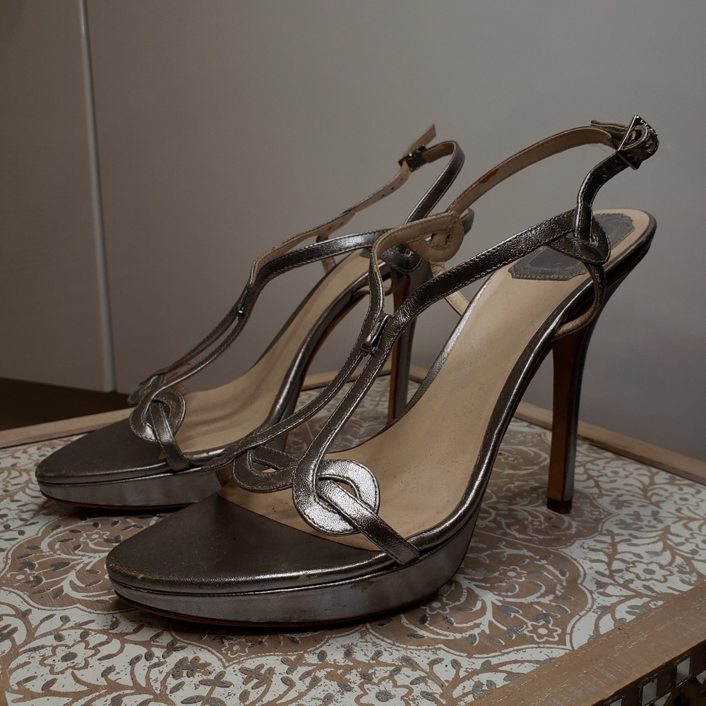 Authentic Dior Silver Metalic Stappy Heels